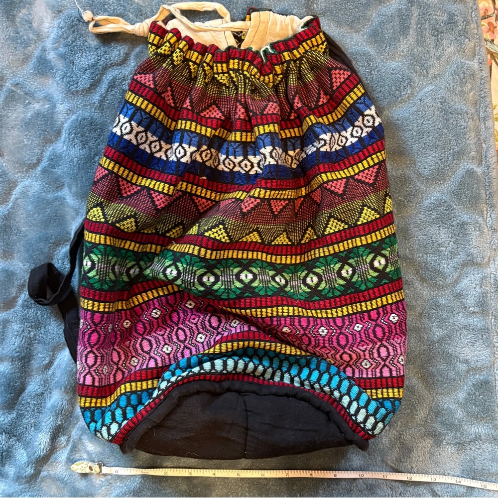 Colorful Boho Geometric Drawstring Backpack - image 1